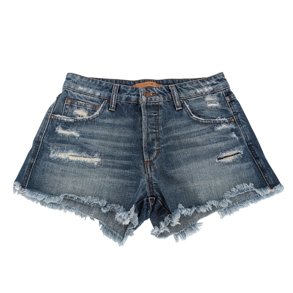 Joes Jeans Steph Denim Shorts Women 26 Blue Distressed Raw Fray Hem Boho 90s Y2K